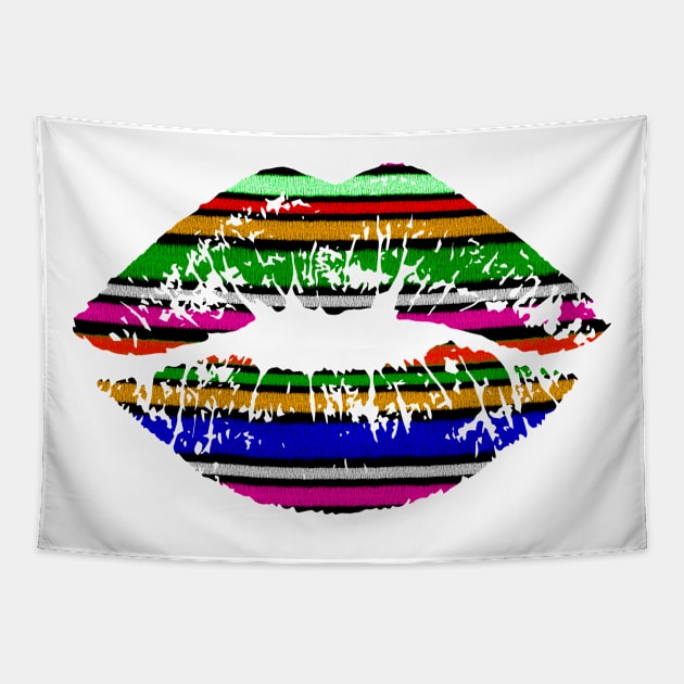 Serape Lips Tapestry by Satic