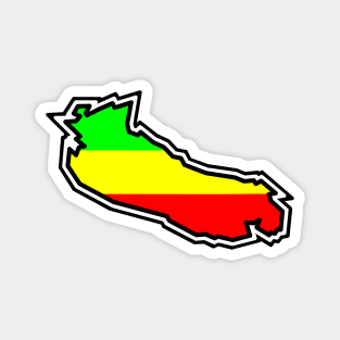 Gabriola Island Silhouette in Rasta Rastafarian Flag Colours - Rastafari - Gabriola Island Magnet