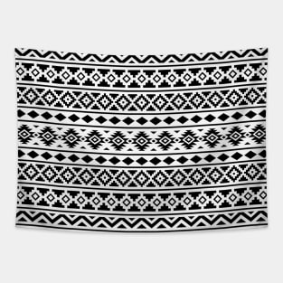 Aztec Essence Pattern II Black on White Tapestry