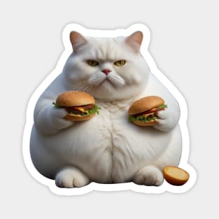 CUTE FAT CAT BURGER Magnet