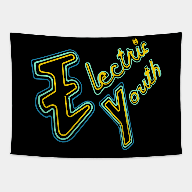 Electric Youth - 80s Aesthetic Tribute Design Tapestry by DankFutura