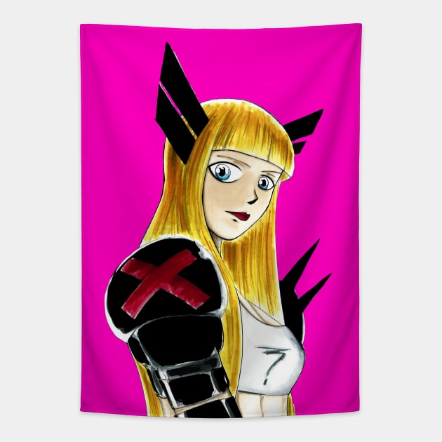 magik inferno, mutant in house of x Tapestry by jorge_lebeau