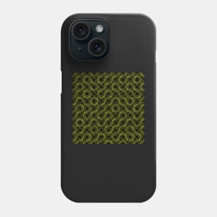 Truchet - Abstract curves black / green Phone Case