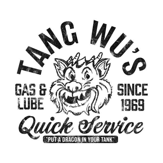 Tang Wu's Gas and Lube - Biker Style (1 Color - Worn) by jepegdesign