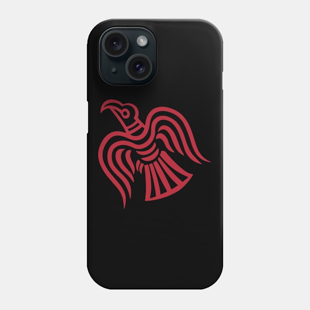 raven of odin red Phone Case by Blue Pagan