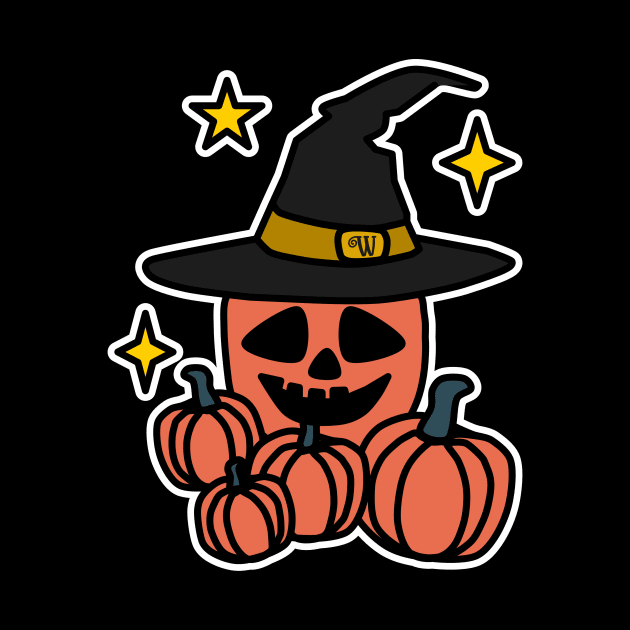 Spooky Halloween Pumpkin in a Witches Hat by Nice Surprise