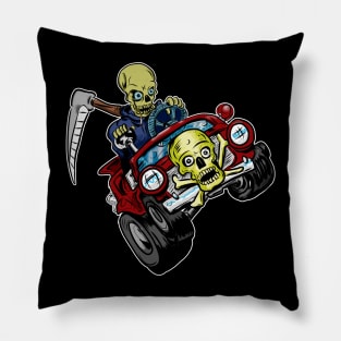 Grim reaper in a custom Hot rod Pillow