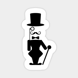 Old school gentleman with monocle character design Magnet