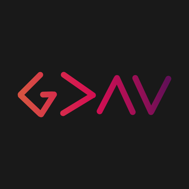 God is greater than the highs and the lows from Romans 8:28, gradient pink text by Selah Shop