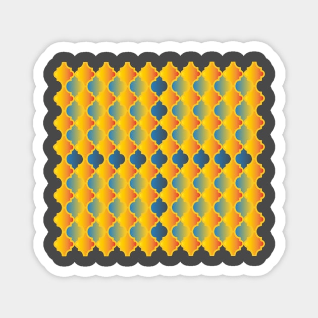 Colorful Mosaic Blue And Orange Magnet by twistore