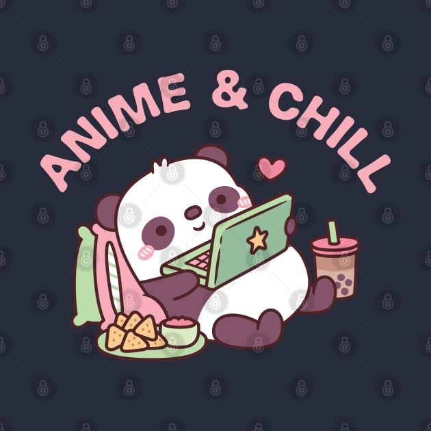 Cute Panda Anime And Chill by rustydoodle