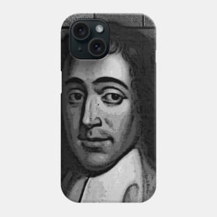 Baruch Spinoza Black And White Portrait | Baruch Spinoza Artwork 2 Phone Case