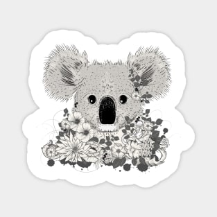 decorated koala bear with flowers and eucalyptus Magnet