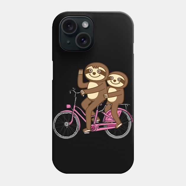 Sloths and bicycle Phone Case by Plushism