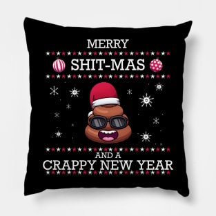 Merry Shit-Mas And A Crappy New Year Pillow