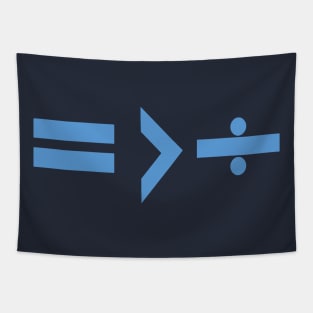 Equality is Greater Than Division Math Graphic Blue Tapestry