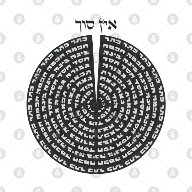 Kabbalistic Creation - Hebrew Sefirot Monochromatic Black & White by JMM Designs