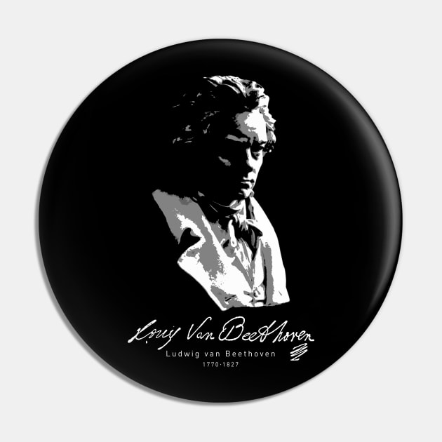 Ludwig van Beethoven, Classical Music-Piano Pin by StabbedHeart