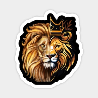 Lion Half Vector King of the forest Magnet