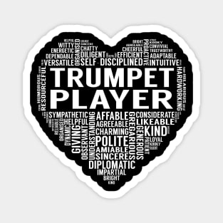 Trumpet Player Heart Magnet