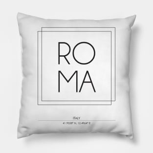 Roma city minimal typography 2 Pillow