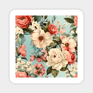 Shabby Chic Flowers Pattern 25 Magnet