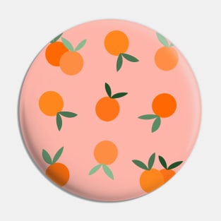 Oranges, Fruit Pattern on Peach Pin