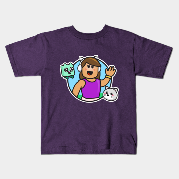 Gamer Girl With Headphones And Pets Roblox Girl Kids T Shirt Teepublic - headphones t shirt roblox