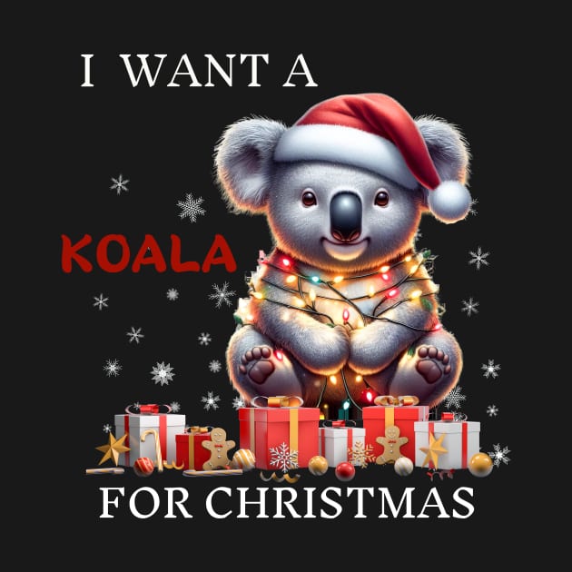 I Want a Koala for Christmas Santa Koala Christmas Gifts by Positive Designer