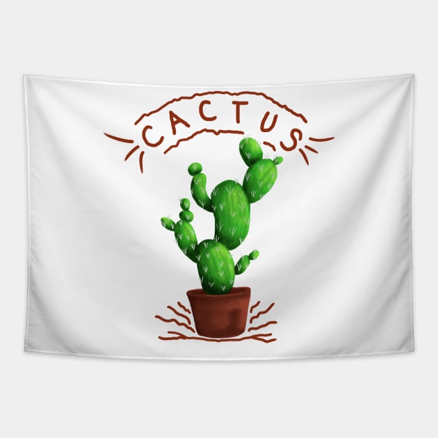 Cactus T-shirt Tapestry by Masrofik