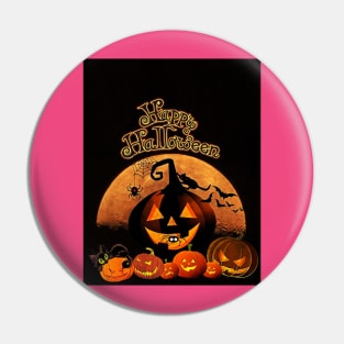 Happy Halloween Pumpkins Gang Pin