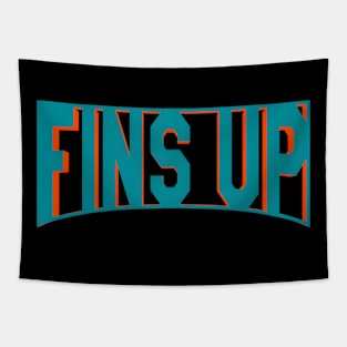 Fins Up Miami Dolphins Tapestry