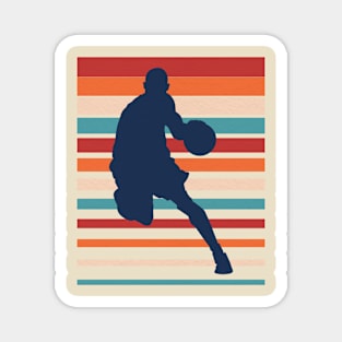 Retro Basketball Player Silhouette Magnet