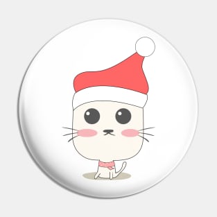 Cat with Santa hat Pin