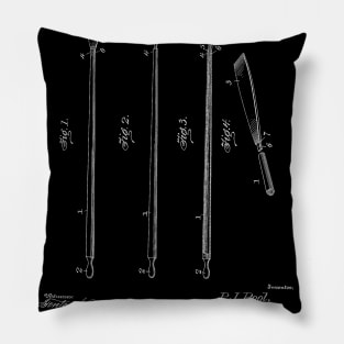 Boat Oar Vintage Patent Hand Drawing Pillow