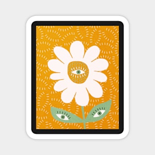 Daisy, Abstract, Eyes, Mid century wall art Magnet