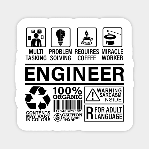 Multitasking Coffee Travel Lover Proud Geeky Engineer Magnet by Wakzs3Arts