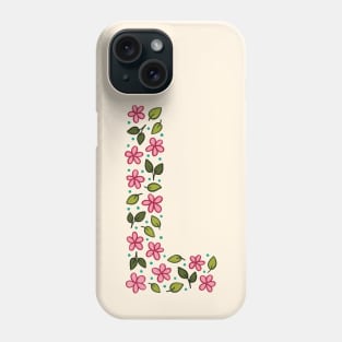 Floral Monogram Letter L Phone Case