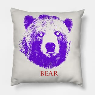 blue bear head Pillow