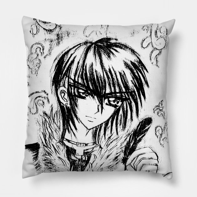 Drawing of a boy 2002 Pillow by alien3287