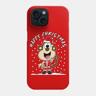 Christmas Monkey Santa Hat Snow Wildlife Xmas 2021 Phone Case