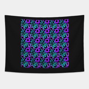 Retro '70's Purple and Teal Tapestry