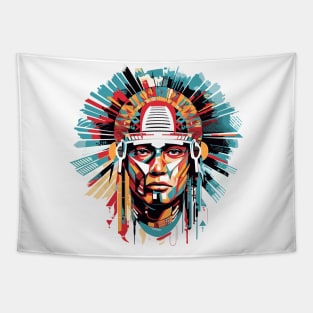 Ancien Aztec Warrior Mystical Abstract Tapestry