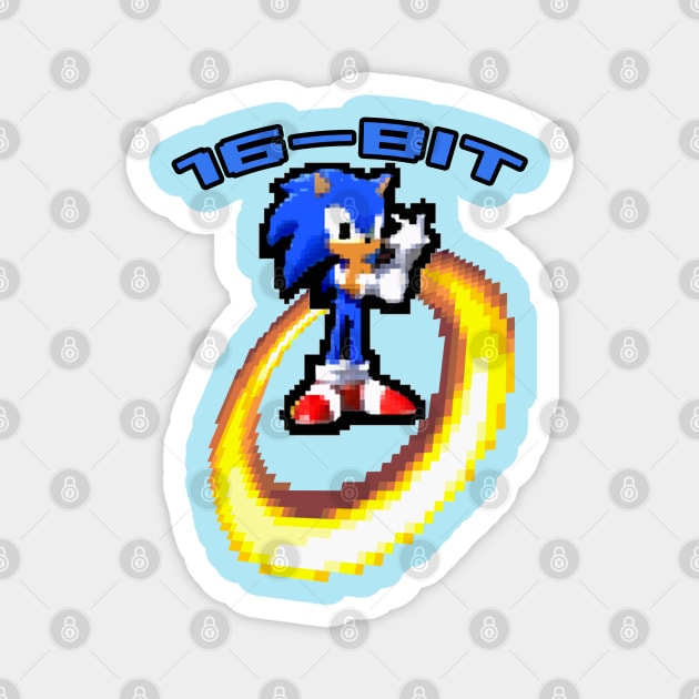 16 Bit Retro - Sonic The Hedgehog Magnet by By Diane Maclaine