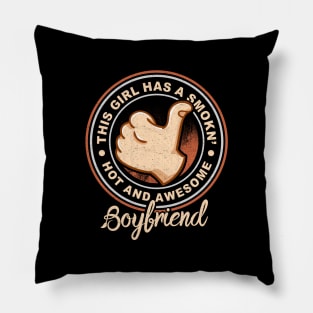 'Hot And Awesome Boyfriend' Boyfriend Girlfriend Gift Pillow