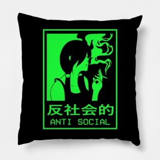 “Manga-Inspired Anti-Social Artwork Featuring a Smoking Female Character” Pillow