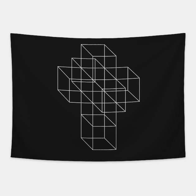 Hypercube (white) Tapestry by conform