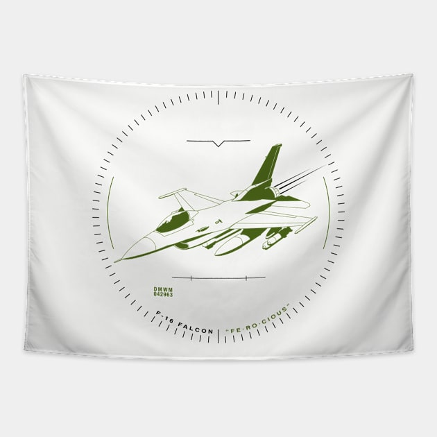 FE•RO•CIOUS F-16 Tapestry by WheelsMade