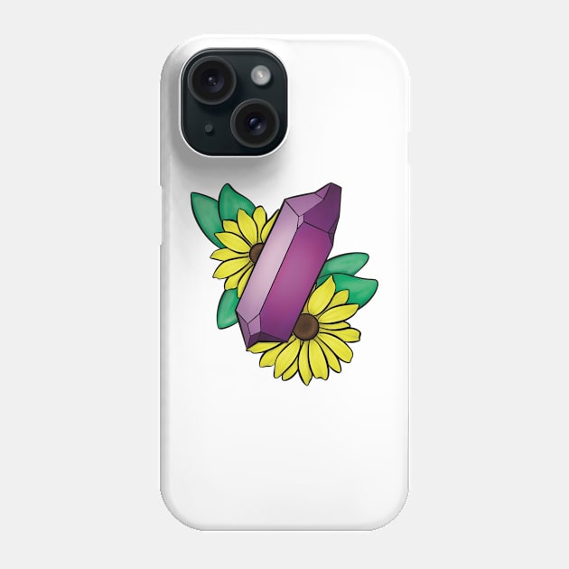 Amethyst and Yellow Flowers Phone Case by Gwenpai