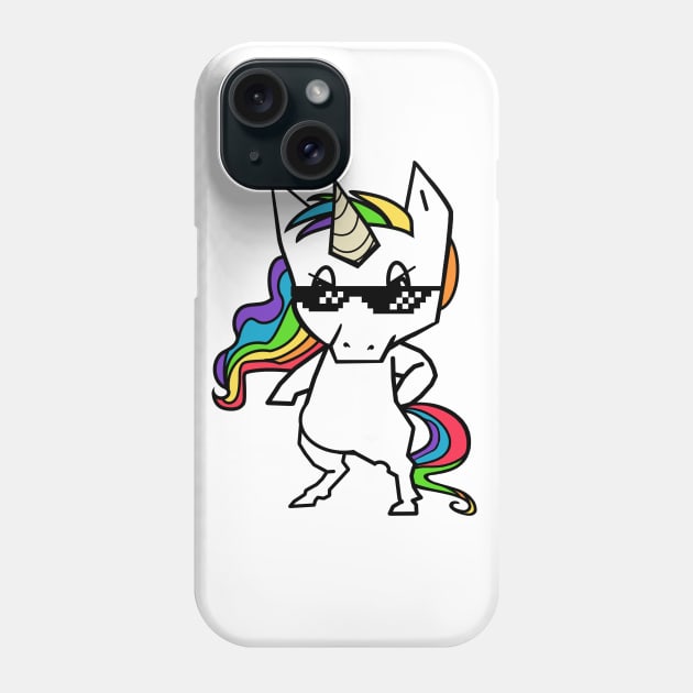 thug Unicorn Phone Case by Zefkiel